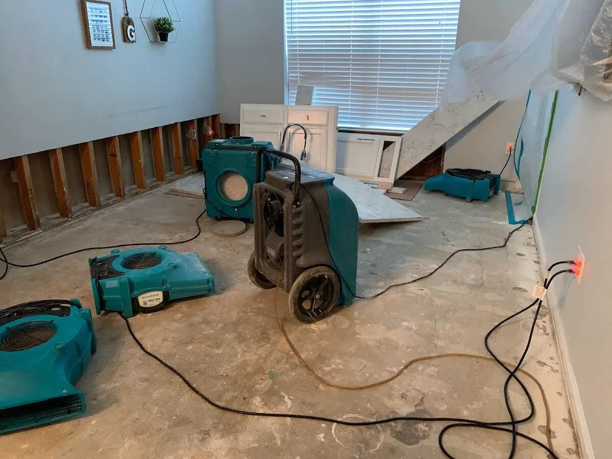 Dehumidifier in flood-cut room for Water Extraction & Removal in Marshall
